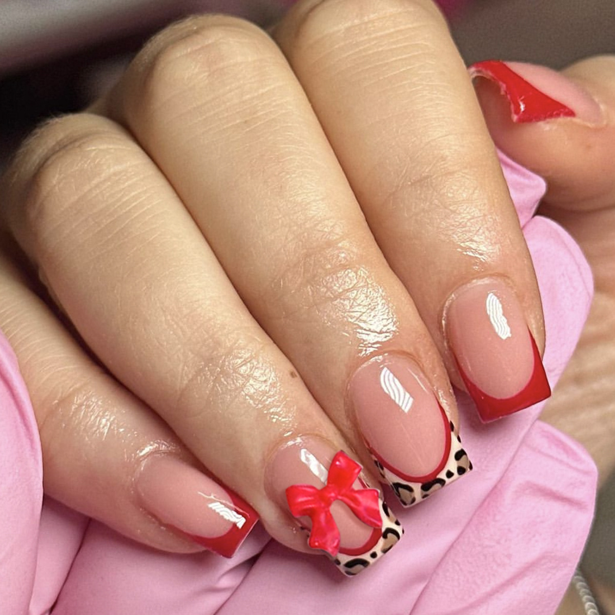 3D Printing Resin - 24pcs Red French Style Fake Nails