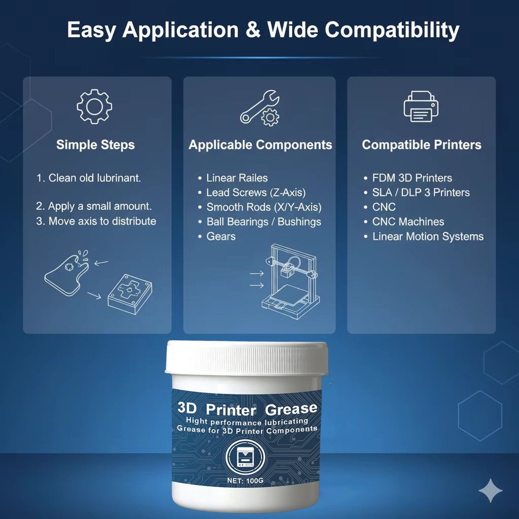 100g Lithium Grease 3D Printer - 3D Printing Guide review and price