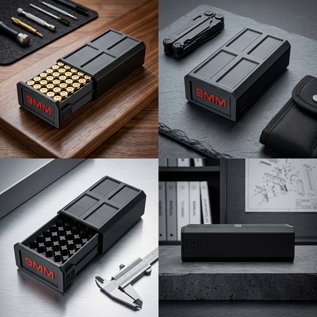 3D Printed 9mm Ammo Box, 50-Ro - Enclosure 3D Printing review and price