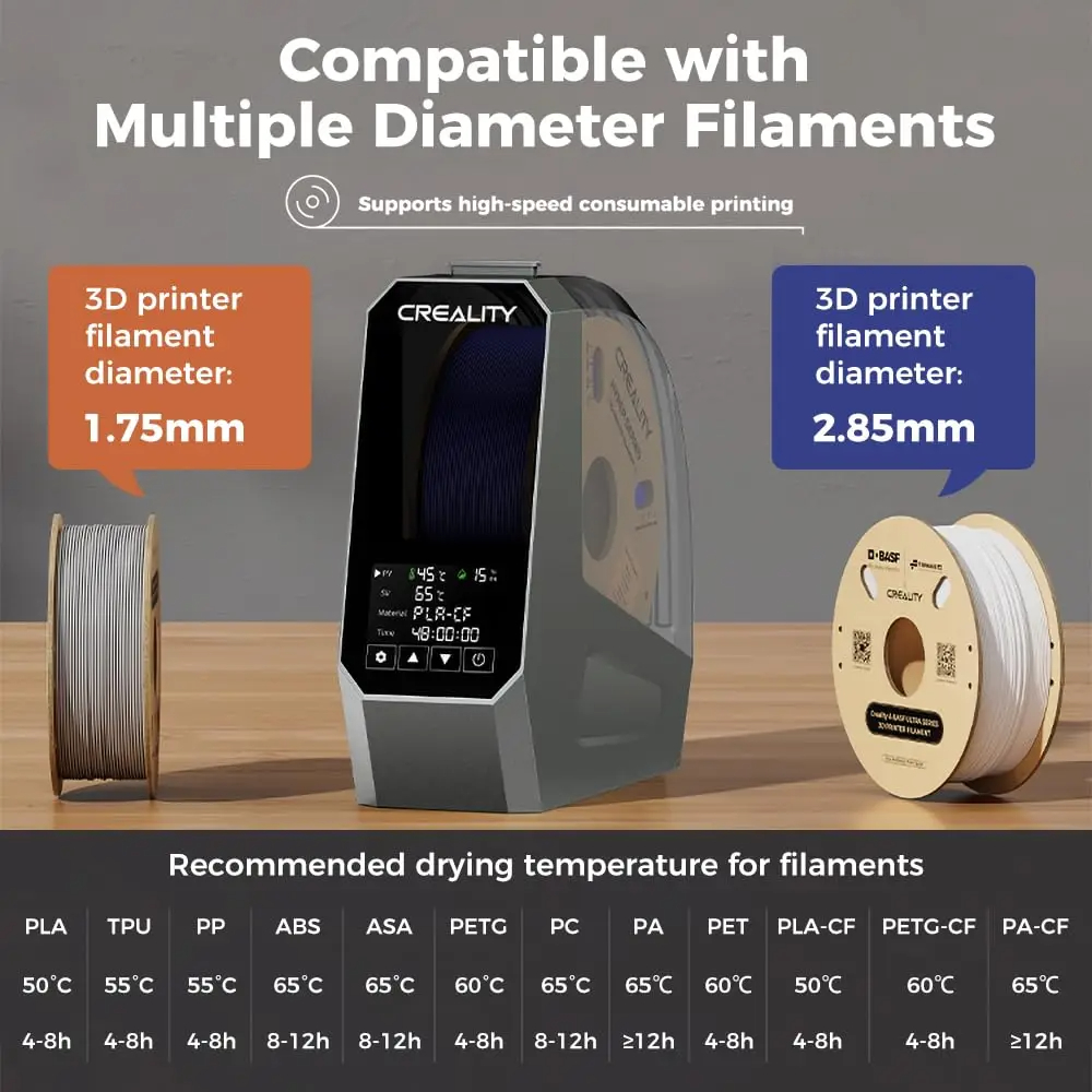 Creality Space Pi Filament Dry - 3D Printing Deck Box review and price